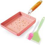 Japanese Omelette Pan Nonstick Tamagoyaki Egg Pan, Rectangle Tamago Pan Small Frying Pan, 7” x 5”, Pink