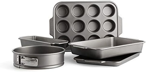 KitchenAid Non-Stick Aluminized Steel Bakeware Set, 5 Piece, Grey