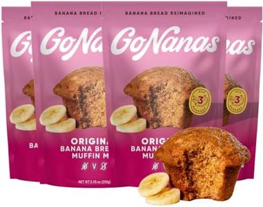GoNanas Original Oat Flour Banana Bread Mix, Suitable for Plant Based Vegan Diets, Gluten Free Dairy Free Snacks, Healthy Snacks For Adults, Muffin Mix, Nut Free, Cupcakes Dessert, NON-GMO, 4pk
