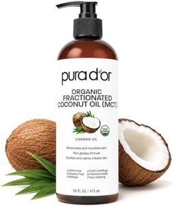 PURA D'OR ORGANIC Fractionated Coconut Oil MCT Oil (16 Oz) 100% Pure & Natural USDA Certified