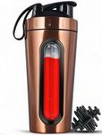 BURRDOFF Bpa Free Stainless [Visible Window] Steel Shaker Bottles For Protein Shake, Gym (Copper Rose Gold) - 950 Ml, Pack Of 1, 850 Milliliter