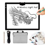 TOHETO A3 Rechargeable Led Bright Light Pad with Carry Bag, 6-Level and Stepless 3 Colors Dimming Brightness Light Box with Built-in Stand, Magnetic Clip for Diamond Painting, Cricut Weeding Vinyl