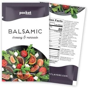 Pocket Flavors Low Calorie, Low Fat, Keto Friendly Salad Dressing - Ready to Serve Individual Pouches, 1 oz each- Balsamic (8, Balsamic)