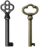 KY-2AB and KY-3AB Hollow Barrel Skeleton Key,Universal Barrel Replacement Key,Antique Brass Skeleton Keys,Generic Skeleton Key for Vintage Furniture and Locks