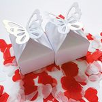 JINLYXHUI 50 Pcs Candy Gift Boxes White Butterfly