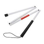 YSfuyi Folding Mobility Cane for the Vision Impaired and Blind, 124 cm in 4 Sections, Aluminium Alloy Walking Stick