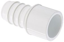 Spears 460 Series PVC Pipe Fitting, Adapter, Schedule 40, White, 1"Barbed x 1" Spigot