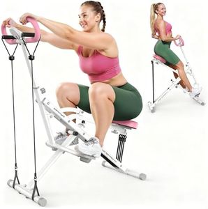 Sportsroyals Squat Machine for Home,Rodeo Core Exercise Machine,330lbs Foldable,Adjustable 4 Resistance Bands,Ride & Rowing Machine for Botty Glutes Butt Thighs,Ab Back/Leg Press Hip Thrust