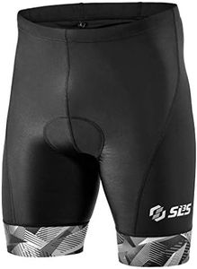 SLS3 Triathlon Shorts Mens - Padded Tri Shorts Mens Triathlon Shorts - 2 Pocket FX Triathalon Shorts, Medium Compression