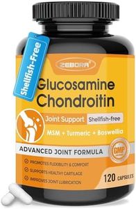 ZEBORA Glucosamine Chondroitin Joint Support Supplement, with MSM Turmeric Boswellia, Glucosamine Sulfate, Glucosamine Chondroitin MSM, for Joint Supports & Relief, 120 Capsules