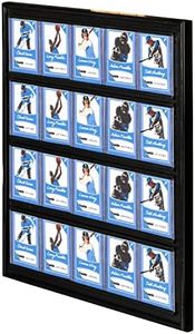 Franklin Sports Baseball + Trading Card Display Frame - Card Display Case for Sports, Collector + Trading Cards -Wall Mounted Card Display Case - 20 Top Loaders Included,Black
