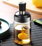 Meetzone Honey Storage Glass Jars Containers Set Transparent Attached Sealed Condiment Pots Seasoning Airtight Lid Box With Honey Stick For Kitchen (1 - Honey Jar)
