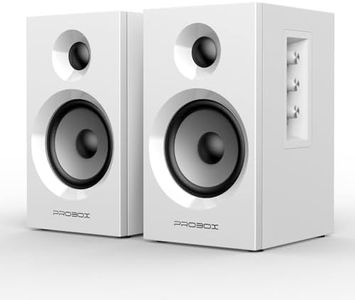 Probox BT16 Active Bookshelf Speakers 3.5" Woofer with 1" Tweeter, 60W RMS-Bluetooth 5.3, Built-in 24bit DAC Dynamic 3D 2.0 Surround Sound, Computer Gaming PC Speakers - White