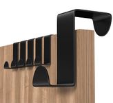 Shexkent Door Hooks, 6 Pack Over Door Hanger Stainless Steel - Coat Hooks - Over Door Hook Ideal for Bedroom, Bathroom, Kitchen, Wardrobe, Black