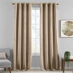 Elrene Home Fashions Sunveil Huxley Geometric Modern Blackout Grommet Top Window Curtain Panel, 52"x84" (1, Taupe