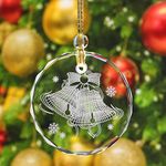 LEFERS Christmas Crystal Decoration Hanging Ornament, Shiny Decor Ornament Decoration for Christmas Tree, Engraving Crystal Home Decor Xmas Gifts, 1 Piece (C)