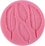 First Try 4 Cavity Feather Silicone Molds Different Shape Fondant Chocolate Candy Molds Silicone Baking Molds for Birthday Wedding Party DIY Cake Decorating, Chocolate - 1 Pcs - 9 Cm