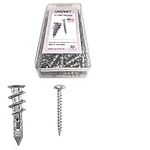 E-Z Ancor kit, 50 Zinc Self Drilling Drywall Anchors with 50 Phillip Screws #8 x 1-1/4