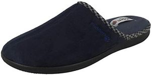 Padders Luke Wide Fitting Mens Memory Foam Mule Open Back Slippers - Navy, UK6