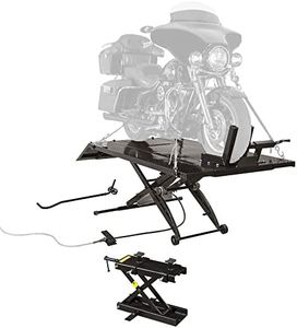 Black Widow Motorcycle Lift Table with Cruiser V-Twin Center Jack