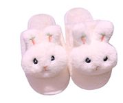 Snuggle Sole Women’s Girl's Soft Slip on Fluffy Plush Animal Bunny House Slippers - Cute and furry Indoor/Outdoor Footwear (Pink, us_footwear_size_system, adult, women, numeric_range, medium, numeric_9, numeric_10)