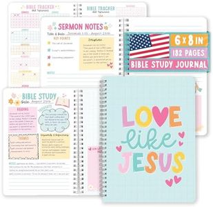 Hadley Designs Guided Bible Study Journal For Women - Bible Journal For Men, Church Notes Notebook, Church Notebook For Taking Notes, Christian Gifts For Men, Teal Faith Planner