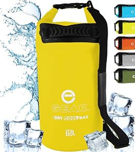 Enthusiast Gear Insulated Dry Bag Floating Cooler – 10L / 15L Roll Top, Leak Proof, Waterproof, Collapsible, with Padded Shoulder Strap - Perfect for Kayaking Fishing Beach Hiking (10 Liter, Yellow)