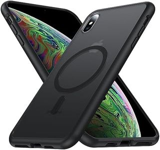 FNDMIL [NO.1 Magnetic for iPhone Xs Max Case with MagSafe Wireless Charging [Translucent Matte][Anti-Fingerprint][Military Shockproof] Slim Hard Case with Silicone for iPhone Xs Max Phone Case,Black