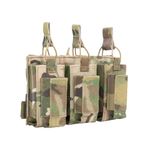 EXCELLENT ELITE SPANKER Open-Top Single/Double/Triple Mag Pouch for M4 M16 AK AR Magazines and Pistol Mag Pouch(Triple-Multicam)