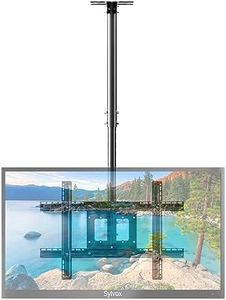 Sylvox Ceiling TV Mount, Adjustable TV Mount for 32-65 inch TVs, Universal Bracket for Flat Ceilings, Holds up to 77 lbs, Max VESA 600x400mm, Heavy-Duty, Easy Installation, Stable & Secure