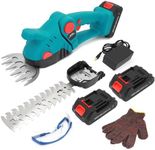 Cordless Grass Shear & Hedge Trimmer 2-in-1, Lightweight 21V Electric Shrub Cutter - 1260RPM, 2×2500mAh Batteries & Charger - Garden & Lawn Maintenance Tool (Blue)
