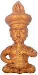 Tinatangi Terracotta Tansen Playing Flute Figurine (10 cm x 7.5 cm x 20 cm, Gold)