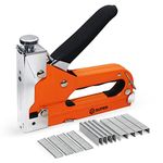 HS Super 3-in-1 Staple Gun Heavy Duty with 3000 Staples, Anti-Slip Uphosltery Staple Gun for Wood, Adjustable Force Quick-Jam Release Heavy Duty Stapler Gun, Heavy Duty Staple Gun for Uphosltery Work