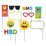 10-Piece Assorted Photo Booth Props, Social Media Show Your Emojions