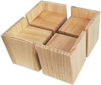 (Wood Color) - Bed Riser Furniture Lift Bed Frame Risers Create Under Bed Storage Heavy Duty Set of 4 (Wood Colour)