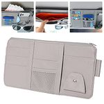 Car Organizer Storage CD DVD Cards Sunglasses Decor Registration and Insurance Holder Case Sun Visor Accessories, Gray