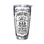 World Best Dad Tumbler, Daddy Gifts from Daughter Son, The Man The Myth The Legend Coffee Tumbler Stainless Steel Insulted Water Bottle Travel Mug 20 OZ