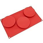 Freshware SL-116RD 3-Cavity Silicone Disc Cake, Pie, Custard, Tart and Resin Coaster Mold