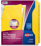 Avery Heavy-Duty Plastic Industrial Dividers, 26 A-Z Tabs, Yellow (23081)