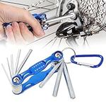 Botuk 8PCS Folding Allen Key Set Portable Hex Key Set Easy to Use Durable Blue Allen Key with Carabiner Easy Insertion and Storage for Bicycles, Motorcycles Furniture and Machinery(1.5mm-6mm)