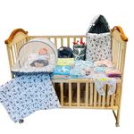 Infantbond 60 in 1 New Born Baby Complete Daily Items Combo | Baby Gift Set (0-6 Months) (Grey Moon)