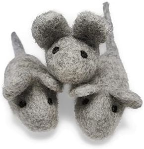 Earthtone Solutions Cat Mouse Toy - 3 Felted Wool Mouse Toys Without Catnip for Indoor Cats and Kittens - Large Handmade Mice