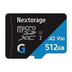 Nextorage Japan 512GB A2 V30 CL10 Micro SD Card for Nintendo Switch, Steam Deck, Smartphones, Gaming, Go Pro, 4K Video, microSDXC Memory Card UHS-I U3 up to 100MB/s, with Adapter (G-Series)