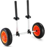 VEVOR Heavy Duty Kayak Cart, 280lbs Load Capacity, Detachable Canoe Trolley Cart with 10'' Solid Tires, Adjustable Width & Top Foam Protection, for Kayaks with Drain Holes of 2.54mm and above