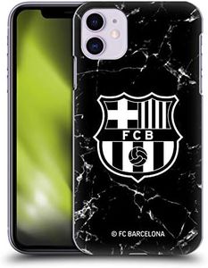 Official FC Barcelona Black Marble Crest Patterns Hard Back Case Compatible for Apple iPhone 11