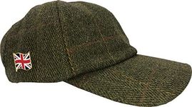 Nicky Adams Countrywear Tweed Baseball Cap with Waterproof Leather Peak | Stylish Outdoor Cap for Men | Teflon-Coated Wool | Made in UK | Ideal for Fishing, Hunting and Hiking