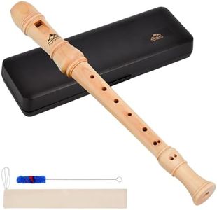 Eastrock Soprano Recorder Baroque fingering C Key Beginners Recorder Instrument for Kids Adults 3 Piece Recorder With Hard Case（Maple Wood）