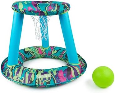 Swimways Hydro Spring Hoops, Pool Toy, Inflatable Pool Game Basketball Set