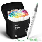Ohuhu Alcohol Markers Brush Tip- Brush& Fine Double Tipped Art Marker Set for Artist Adults Coloring Illustration- 72 Colors- Alcohol-based Ink Dual Tips - Honolulu B of Ohuhu Markers
