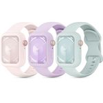 Shalila 3 Pack Soft Silicone Bands with Bumper Case Compatible with Apple Watch Band 38mm 40mm 41mm 42mm 44mm 45mm, Sport Strap Wristbands with Protective Cover for iWatch Series 9/8/SE/7/6/5/4/3/2/1